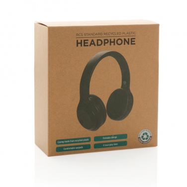 Logo trade promotional gifts picture of: RCS standard recycled plastic headphone