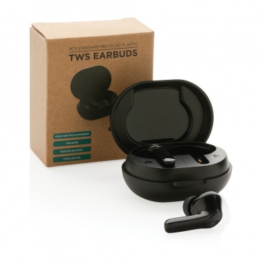 Logo trade promotional merchandise picture of: RCS standard recycled plastic TWS earbuds