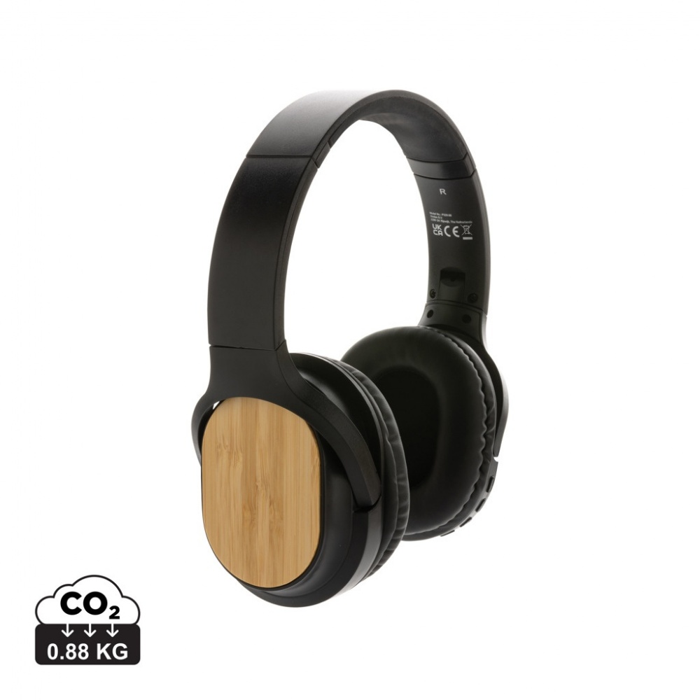 Logo trade business gift photo of: RCS and bamboo Elite Foldable wireless headphone