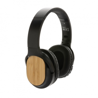 Logo trade promotional items image of: RCS and bamboo Elite Foldable wireless headphone