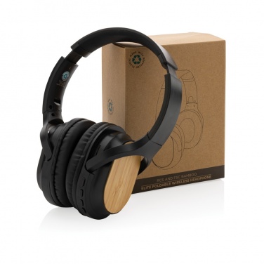 Logo trade business gift photo of: RCS and bamboo Elite Foldable wireless headphone