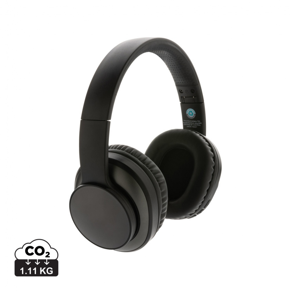 Logo trade business gifts image of: Terra RCS recycled aluminium wireless headphone