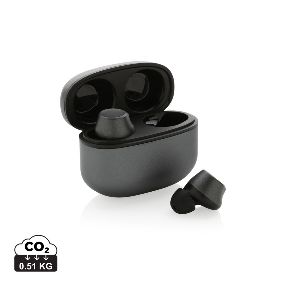 Logo trade promotional gifts picture of: Terra RCS recycled aluminium wireless earbuds