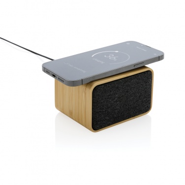 Logotrade promotional gift image of: RCS Rplastic 3W speaker with bamboo 5W wireless