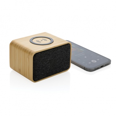 Logo trade promotional items picture of: RCS Rplastic 3W speaker with bamboo 5W wireless