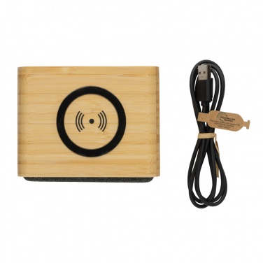 Logotrade promotional giveaway picture of: RCS Rplastic 3W speaker with bamboo 5W wireless