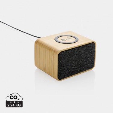 Logotrade promotional item picture of: RCS Rplastic 3W speaker with bamboo 5W wireless