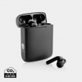 Skywave RCS recycled plastic solar earbuds, black