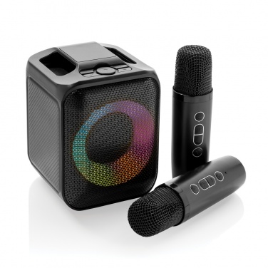 Logo trade promotional gifts image of: Singvibe RCS recycled plastic karaoke set with double mic