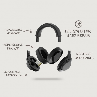 Logotrade promotional merchandise picture of: Irvine RCS recycled and repairable ANC wireless headphone