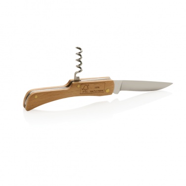 Logo trade advertising products image of: Wooden knife with bottle opener