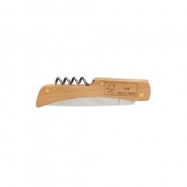 Logo trade promotional merchandise photo of: Wooden knife with bottle opener