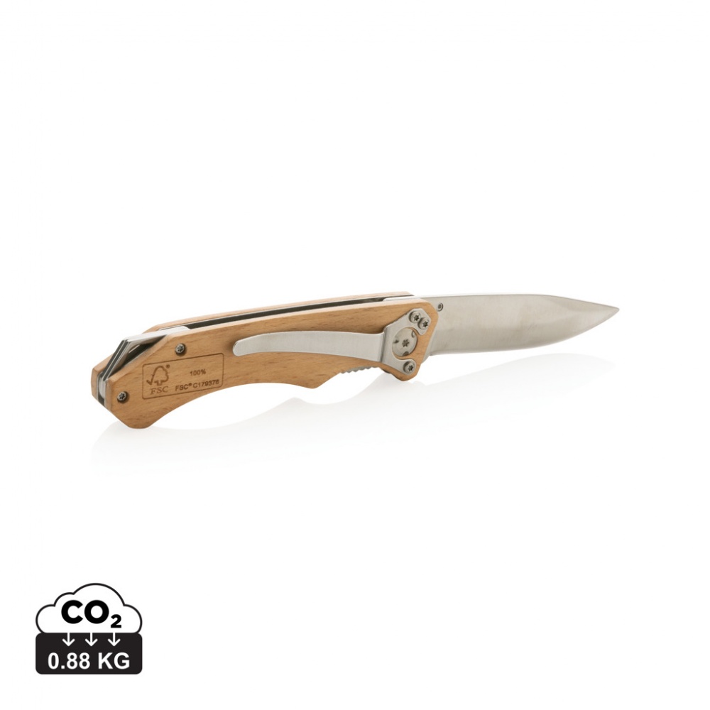 Logo trade promotional merchandise image of: Wooden outdoor knife