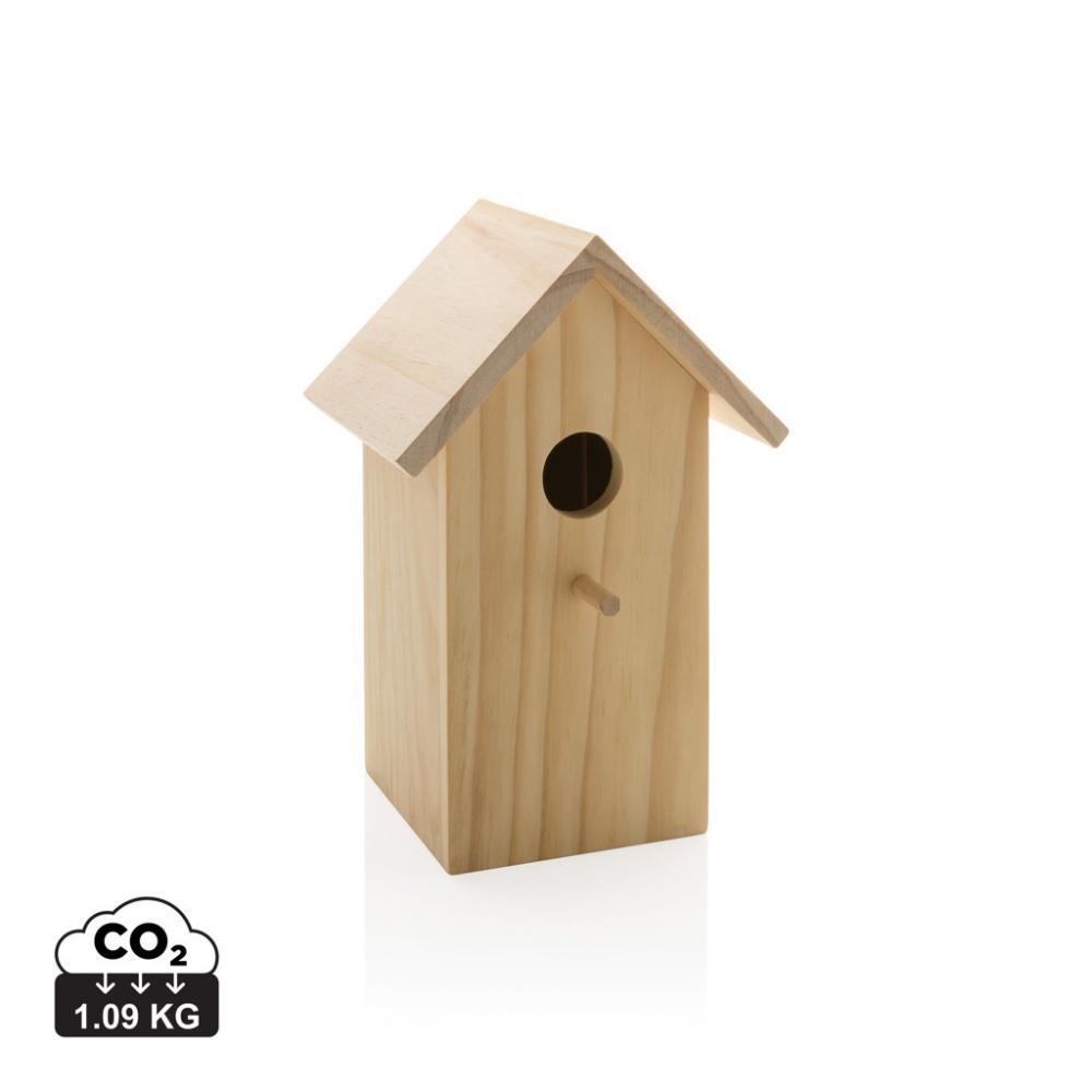 Logo trade promotional merchandise photo of: Wooden birdhouse