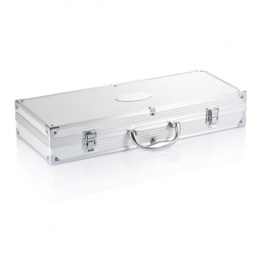 Logo trade promotional giveaways image of: 12 pcs barbecue set in aluminium box