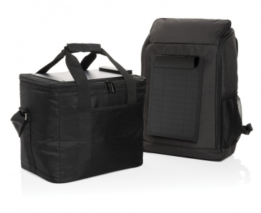 Logotrade promotional product image of: Pedro AWARE™ RPET deluxe cooler bag with 5W solar panel