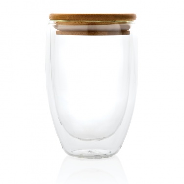 Logotrade promotional giveaway image of: Double wall borosilicate glass with bamboo lid 350ml