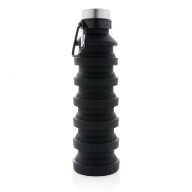 Logo trade promotional products picture of: Leakproof collapsible silicone bottle with lid