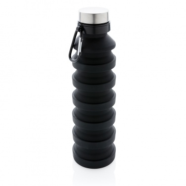 Logo trade advertising products picture of: Leakproof collapsible silicone bottle with lid