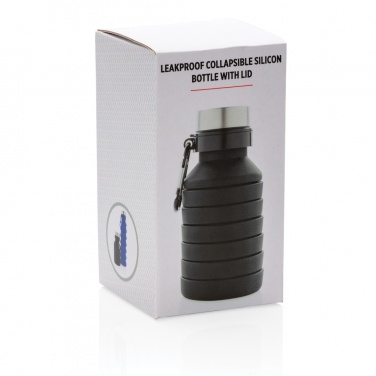 Logo trade advertising products image of: Leakproof collapsible silicone bottle with lid