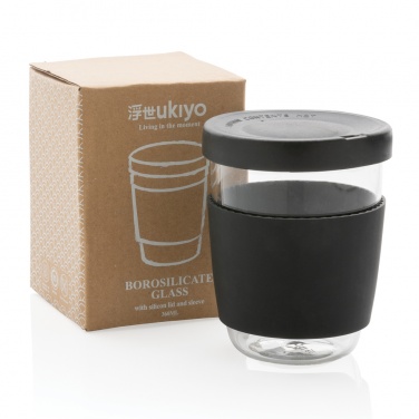 Logotrade advertising products photo of: Ukiyo borosilicate glass with silicone lid and sleeve