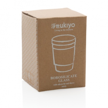 Logo trade promotional item photo of: Ukiyo borosilicate glass with silicone lid and sleeve