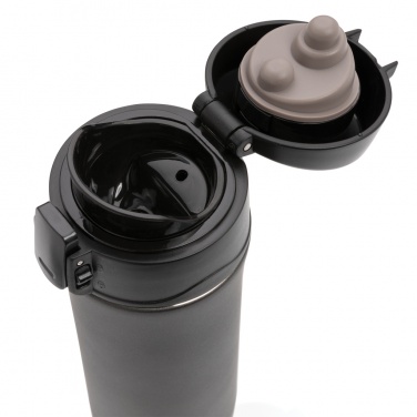 Logo trade promotional giveaways picture of: Metallic easy lock vacuum mug