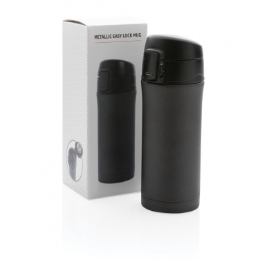 Logotrade promotional giveaway image of: Metallic easy lock vacuum mug