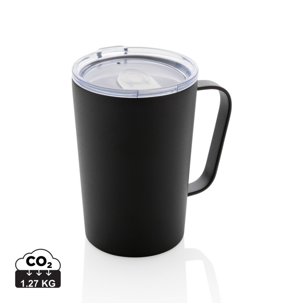 Logo trade promotional giveaways image of: RCS Recycled stainless steel modern vacuum mug with lid