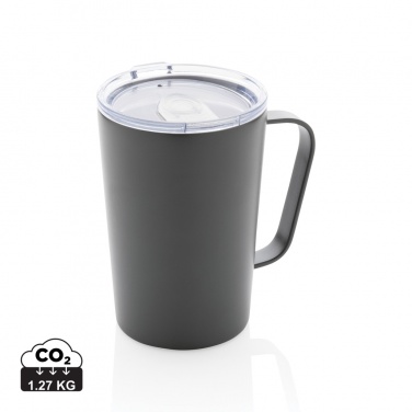 Logo trade promotional merchandise picture of: RCS Recycled stainless steel modern vacuum mug with lid