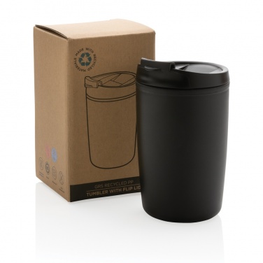 Logo trade promotional products image of: GRS Recycled PP tumbler with flip lid