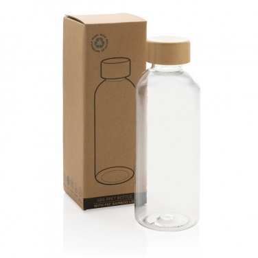 Logo trade business gifts image of: RCS RPET bottle with bamboo lid