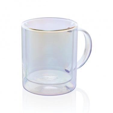 Logo trade promotional merchandise photo of: Deluxe double wall electroplated glass mug