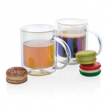 Logo trade advertising products picture of: Deluxe double wall electroplated glass mug