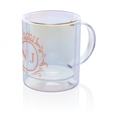 Logo trade advertising products picture of: Deluxe double wall electroplated glass mug