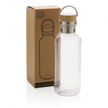 Logo trade advertising products picture of: RCS RPET bottle with bamboo lid and handle