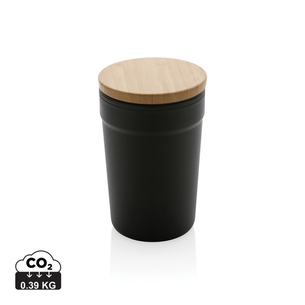 Logo trade business gifts image of: GRS certified recycled PP mug with bamboo lid