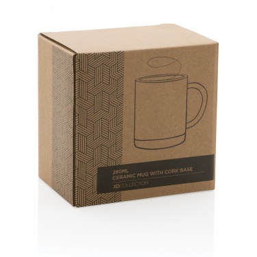 Logo trade promotional merchandise photo of: Ceramic mug with cork base 280ml