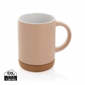 Ceramic mug with cork base 280ml, brown