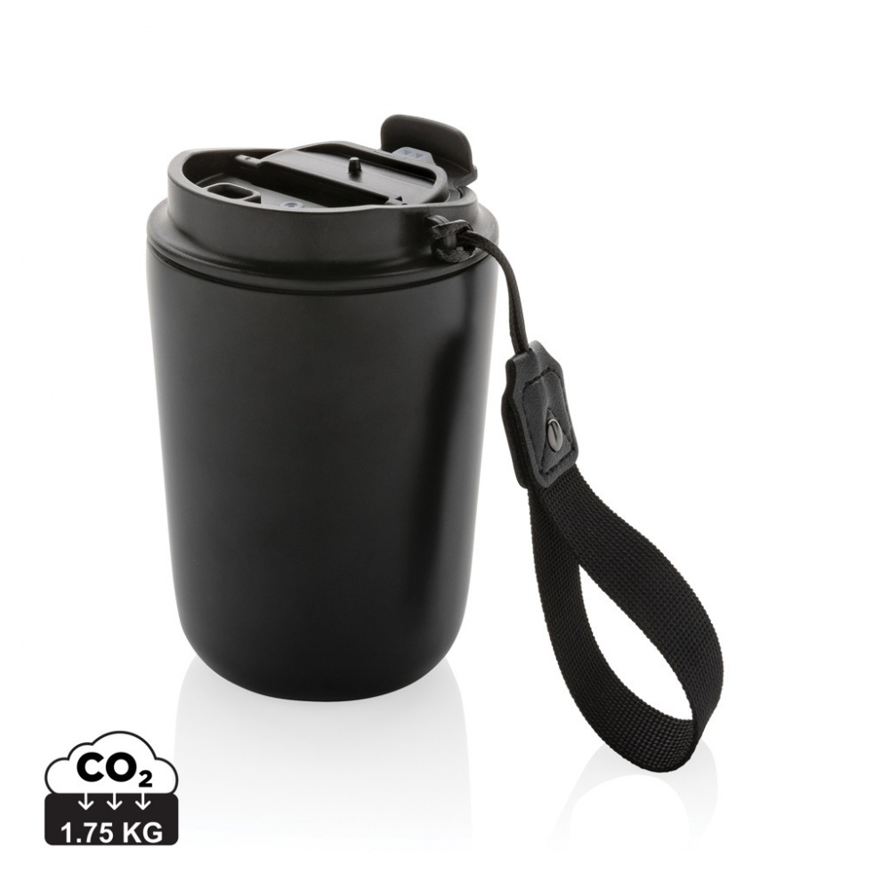 Logo trade promotional merchandise image of: Cuppa RCS re-steel vacuum tumbler with lanyard