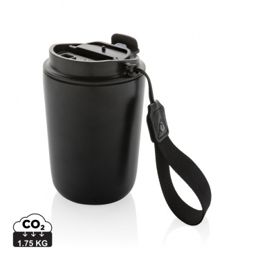 Logotrade business gift image of: Cuppa RCS re-steel vacuum tumbler with lanyard