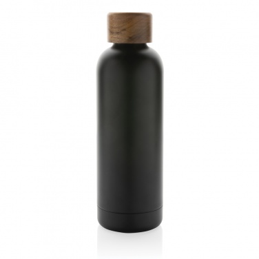 Logotrade promotional products photo of: Wood RCS certified recycled stainless steel vacuum bottle