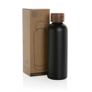 Logotrade business gifts photo of: Wood RCS certified recycled stainless steel vacuum bottle