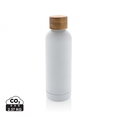 Logotrade promotional products photo of: Wood RCS certified recycled stainless steel vacuum bottle