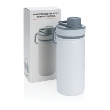 Logotrade promotional item picture of: Vacuum stainless steel bottle with sports lid 550ml