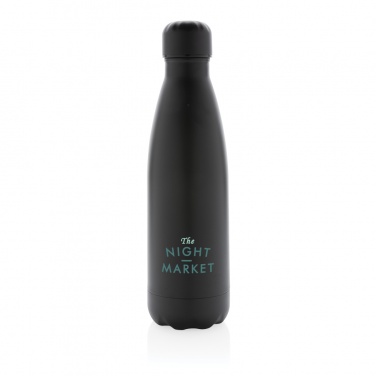 Logo trade promotional gifts image of: Solid colour vacuum stainless steel bottle 500 ml