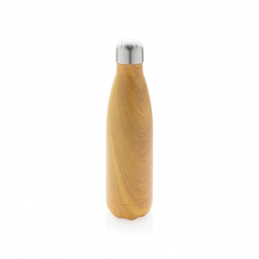 Logotrade corporate gift image of: Vacuum insulated stainless steel bottle with wood print