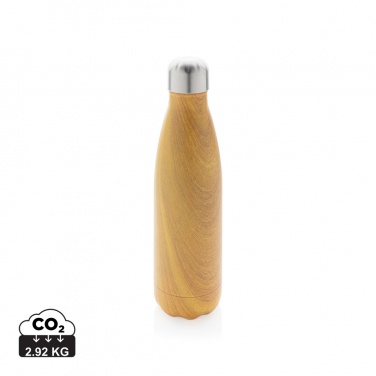 Logotrade promotional merchandise image of: Vacuum insulated stainless steel bottle with wood print