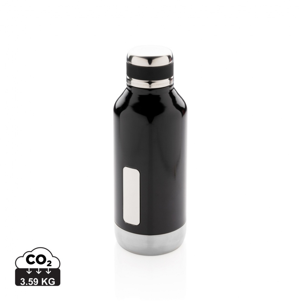 Logo trade promotional gifts image of: Leak proof vacuum bottle with logo plate