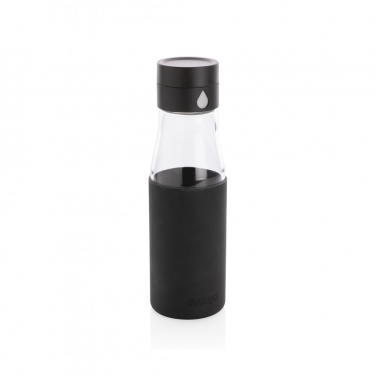 Logo trade advertising products image of: Ukiyo glass hydration tracking bottle with sleeve